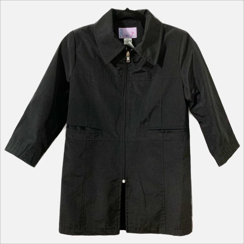 Rothchild Light Weight Zip Front Trench Like Coat Pointed Collar Fully Lined 🖤